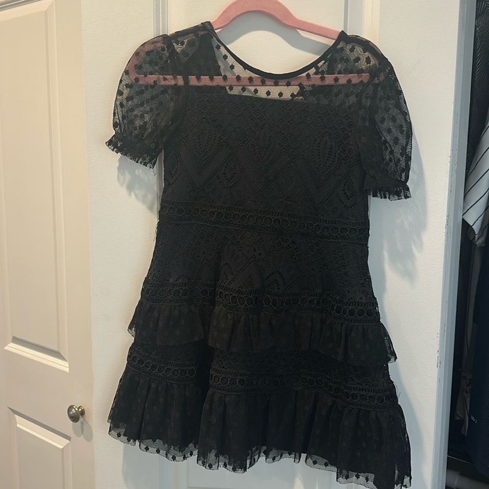 BCBG GIRLS-Girls' Lace Puff Sleeve Dress size 5